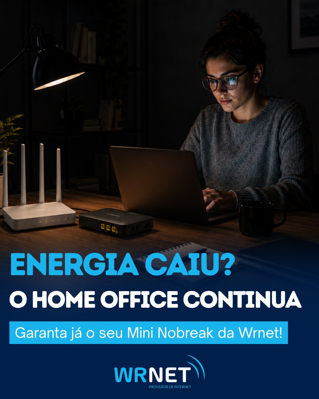 💡 Energia caiu? Não deixe sua conexão parar!

Quem trabalha, estuda ou precisa estar online sabe o transtorno que uma queda de energia pode causar. Com o Mini Nobreak da Wrnet, seu roteador continua funcionando por mais tempo, mantendo você conectado nos momentos mais importantes.

✅ Ideal para home office
✅ Mais estabilidade para sua internet
✅ Fácil instalação
✅ Mais tranquilidade para o seu dia a dia

Entre em contato com a Wrnet e garanta já o seu! 🚀📶

#WRNet #MiniNobreak #HomeOffice #InternetSemInterrupções #Conectividade #InternetWRNet #FiqueOnline