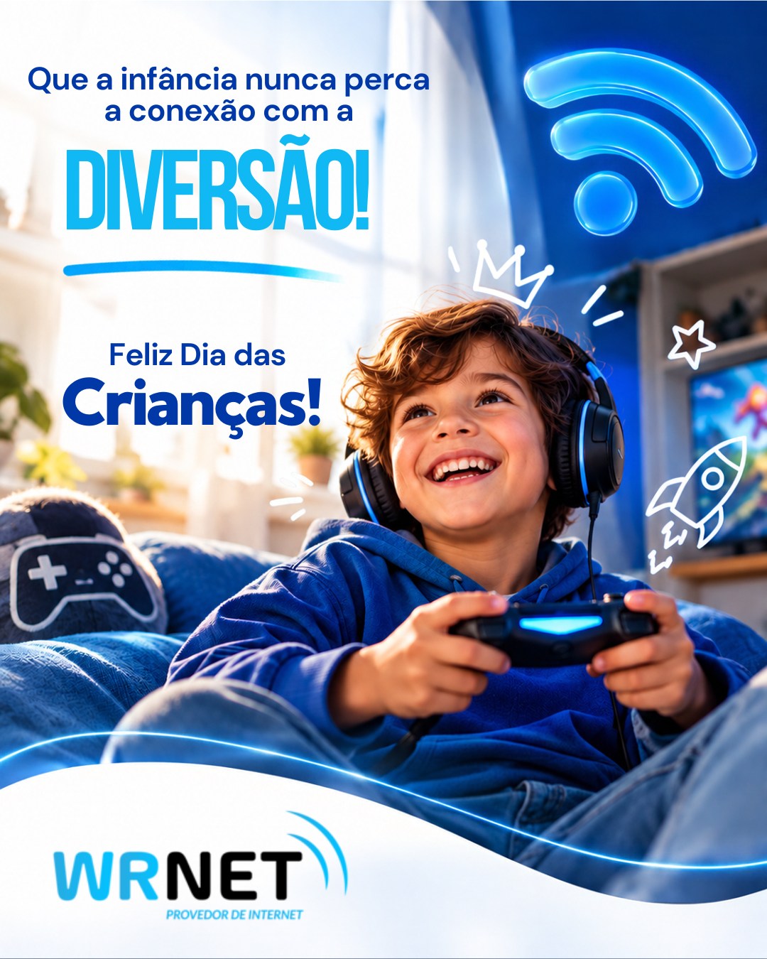 💙 Feliz Dia das Crianças! 🎮✨

Que nunca faltem brincadeiras, descobertas, imaginação e muita diversão! Que a infância seja sempre cheia de momentos especiais e conexões que ficam para a vida toda. 🥰

A Wrnet deseja um dia repleto de sorrisos para todas as crianças! 💙

#WRNET #DiaDasCrianças #FelizDiaDasCrianças #InternetQueConectaVocê #ConexãoQueFazBem